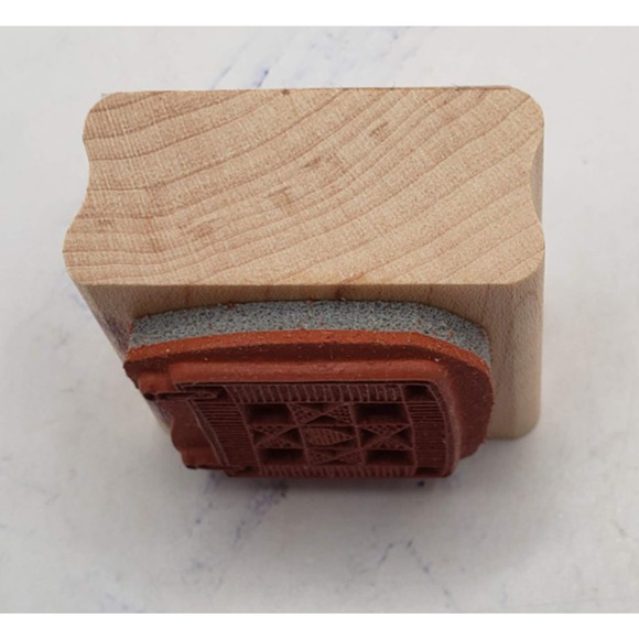 Stampin Up Loving Heart Quilt Block Wood Mounted Rubber Stamp - Picture 2 of 7